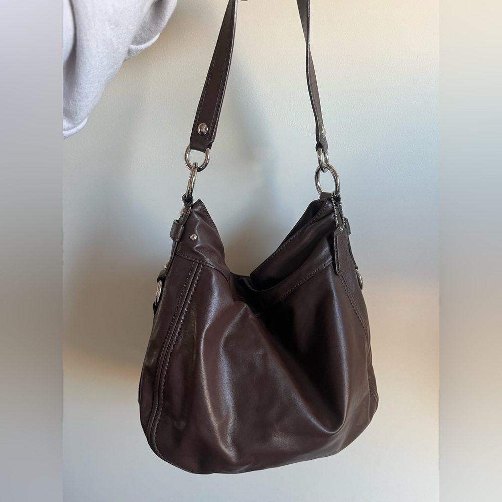 Coach Zoe Large Leather Hobo Shoulder Bag #F1032-F14706, Brown